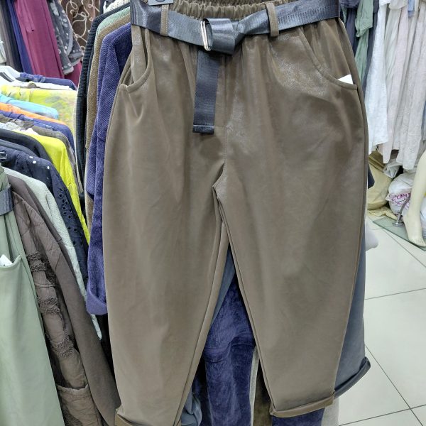 Süet Görünümlü Şalvar Kesim Pantolon